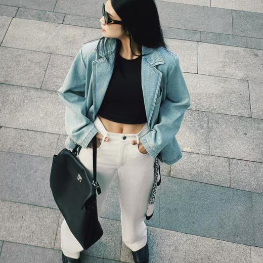 顺丰包邮65837洛诗琳舒适显瘦做旧复古牛仔西装871 商品图2