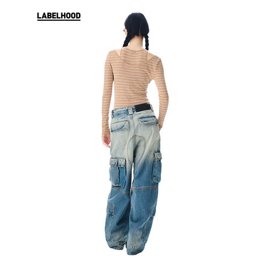 【SHORT SENTENCE×LABELHOOD】联名款条纹双层修身针织上衣 商品图3