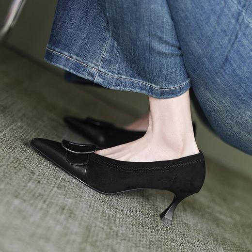 【预售5天】性感方扣鞋女春季新款尖头细跟高跟鞋女气质法式单鞋HP&A2619 商品图3