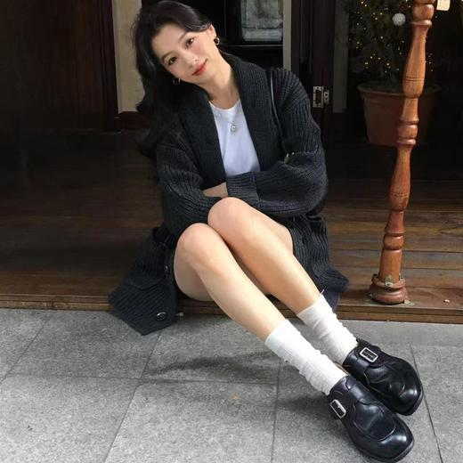 顺丰包邮65705洛诗琳复古方头塔扣羊皮布洛克鞋6085 商品图0