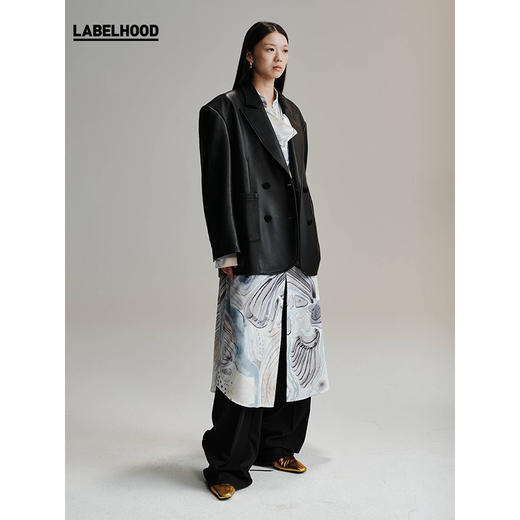 【HIDEMI×LABELHOOD】联名款简约羊皮西装上衣外套 商品图1