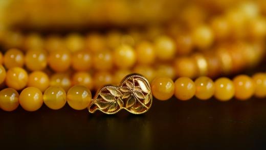 蜜蜡银鎏金配件216念珠 商品图5