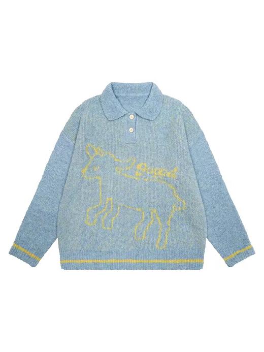 马得工地/ MDGDMY244443/圣诞款小羊polo领毛衣 商品图3