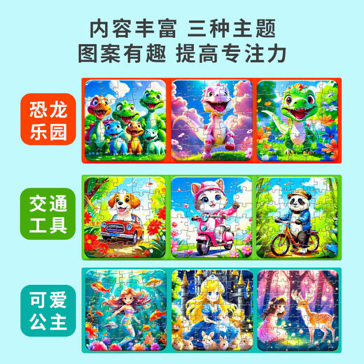 【趣味拼图！提高专注力】磁力拼图儿童益智玩具进阶3到6岁折叠式磁性宝宝早教启蒙认知。ry 商品图3