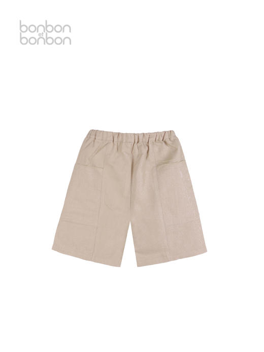 杏色撞色细节短裤 商品图1