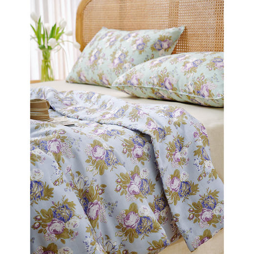 法式玫瑰系列全套一整套亚麻透气亲肤厚单人一体被子 商品图0