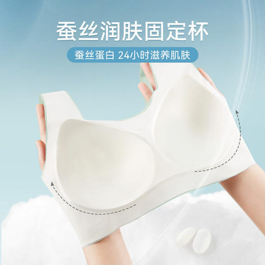 优选丨美雅挺桑蚕丝超薄透气内衣  固定杯机洗不跑杯  冰丝凉感女士无痕文胸 商品图3