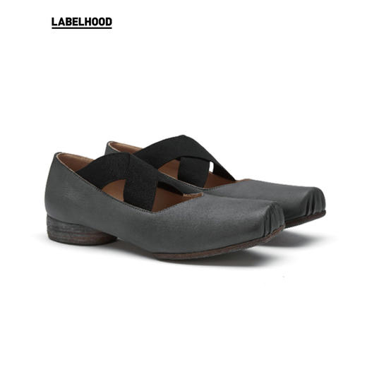 【UMA WANG】蕾虎手工方头交叉绑带芭蕾舞鞋平底高跟鞋经典款单鞋 商品图0