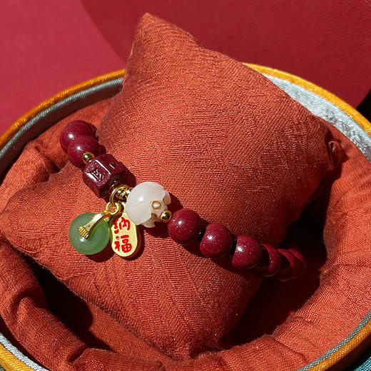 【2025朱砂】莲花纳福朱砂手串8mm 商品图0