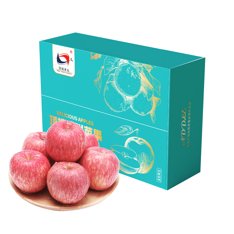 【三口之家】陕西洛川苹果水果新鲜红富士40枚80mm中大果苹果整箱批发