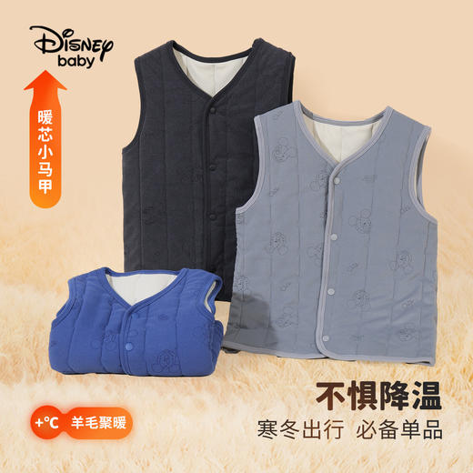 【校服神器550g含绵羊毛】【110-130】【迪士尼】男女童加厚保暖马甲保暖上装 商品图6