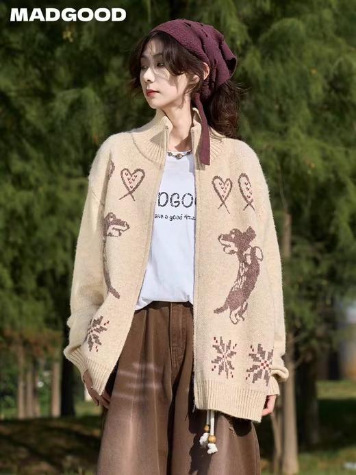 马得工地/MDGDMY244509/立领狗狗双开拉链毛衣开衫 商品图1