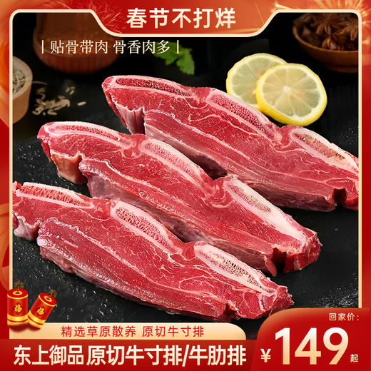 【草原散养 原肉整切 清真品质】东上御品 原切牛寸排2000g*1袋/牛肋排1250g*2袋 商品图0