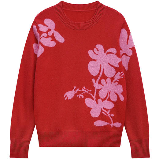 立体花朵圆领套衫 商品图1