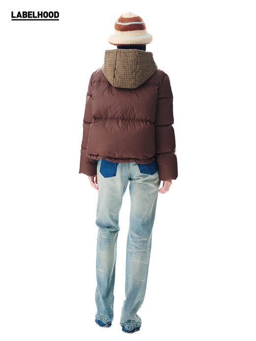 【SHORT SENTENCE×LABELHOOD】联名格纹带帽羽绒服夹克 商品图3