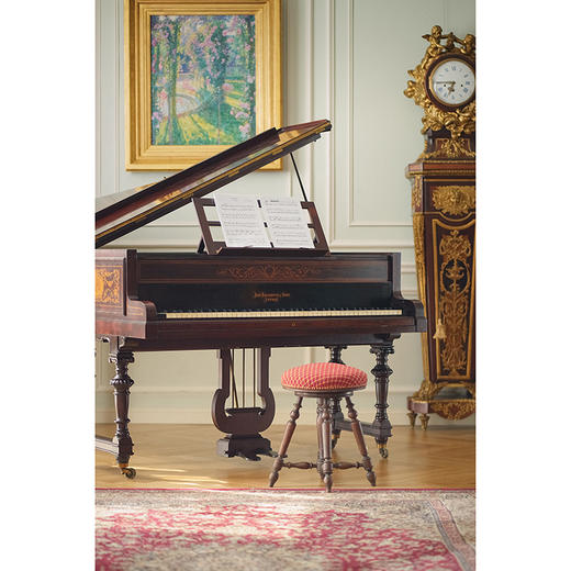 独角鹿西洋古董 19世纪英国著名钢琴品牌John Broadwood & Sons签名出品繁花乐器主题细木镶嵌装饰三角钢琴 商品图3