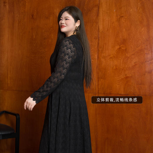 【黑天鹅之舞】美丽客栈高智姐姐黑色蕾丝连衣裙原创高端大码女装 商品图4