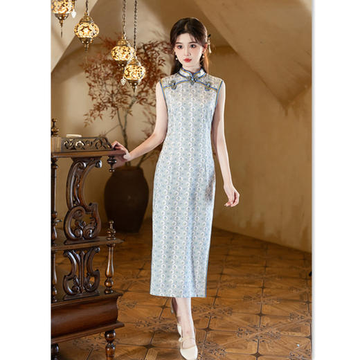 GX苏杭改良长款无袖旗袍厂家批发2025春夏新款年轻少女日常可穿旗袍 商品图0