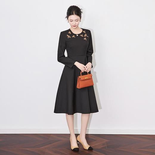 【高货wl】全新升级【铂金会员330/天猫439/差价109】(11636) 洛诗琳2025春季新款高级感轻奢精致亮丝钉钻收腰连衣裙 商品图1