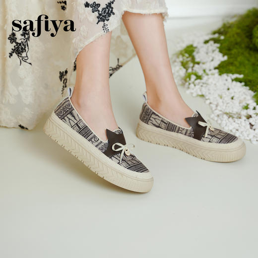 Safiya/索菲娅2025春新款猫咪复古百搭厚底懒人休闲渔夫鞋 SFD1112243 商品图5