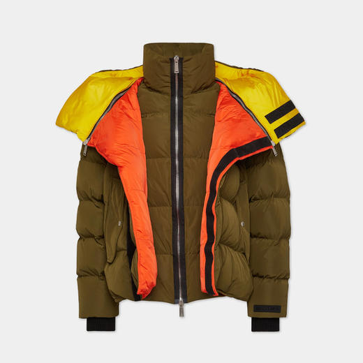 DSQUARED2 男士绗缝连帽羽绒服 绿色 S71AN0544 S53353 962 商品图0