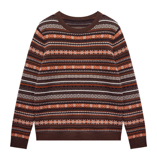 100%山羊绒费尔岛圆领套衫 商品图3