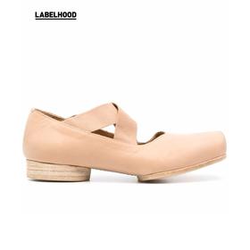 【UMA WANG】蕾虎手工方头交叉绑带芭蕾舞鞋平底高跟鞋经典款单鞋