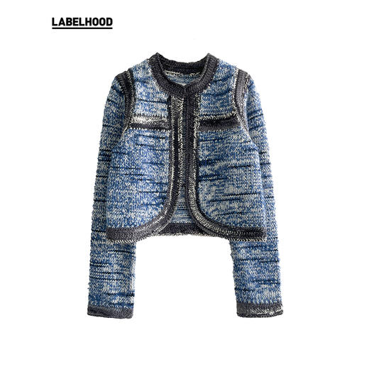 【SWAYING x LABELHOOD】蕾虎联名款钩针拼接条纹夹克女 商品图3