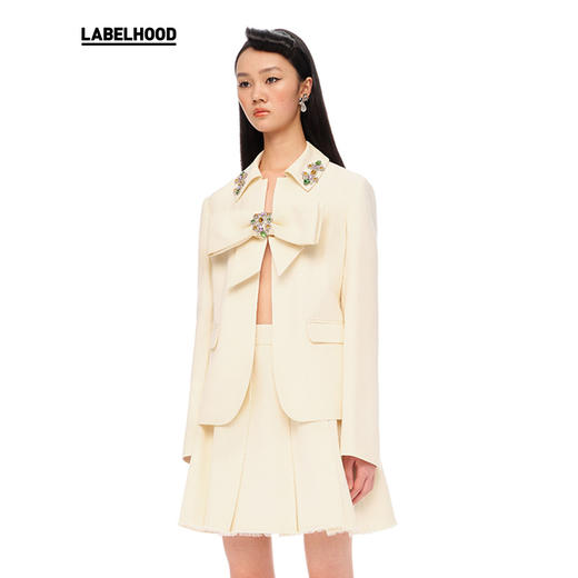 【SHUSHUTONG】蕾虎设计感经典款蝴蝶结饰钻西装短外套 商品图0