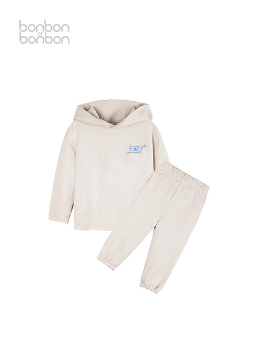 卡其logo连帽卫衣套装 商品图1