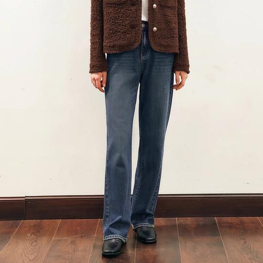 OLrain欧芮儿水泥灰牛仔裤女冬季2024年新款慵懒风窄版休闲阔腿裤 商品图3