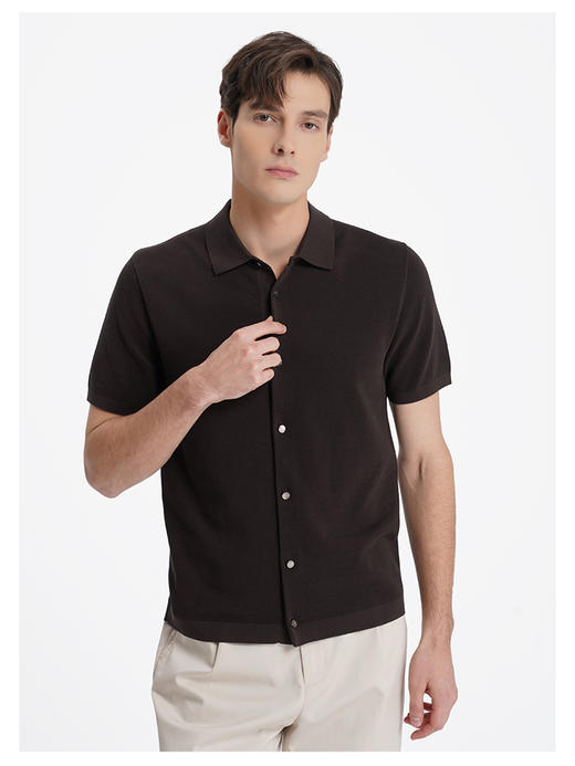 callisto松弛系列咖色棉混纺T恤 商品图2