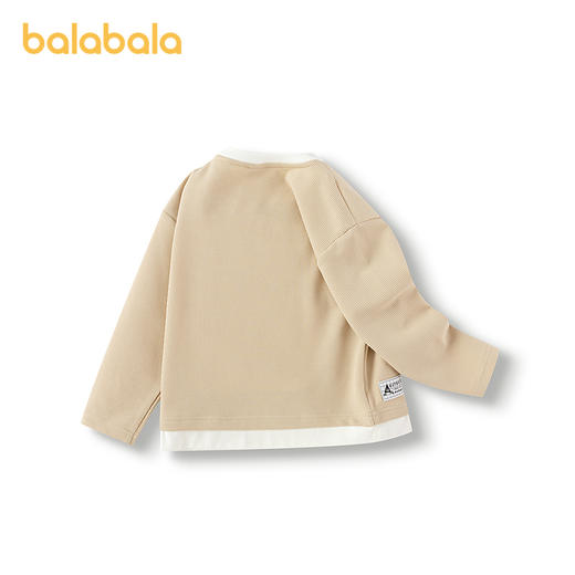 巴拉巴拉童装男童T恤假两件华夫格上衣2025新款春装 商品图2