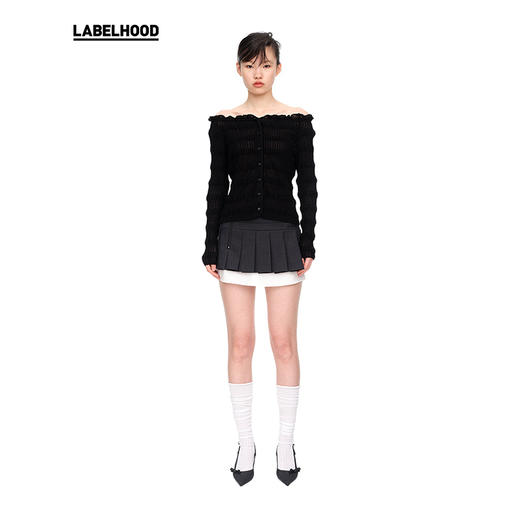 【WMWM】蕾虎新款设计感时尚衬衫拼接百褶迷你半裙休闲短款半身裙 商品图1