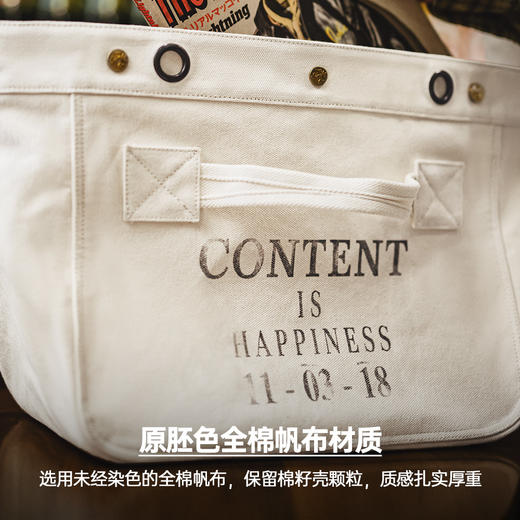 工装优选美式复古机车报童包大容量帆布邮差包印花字母斜挎包男生 商品图2