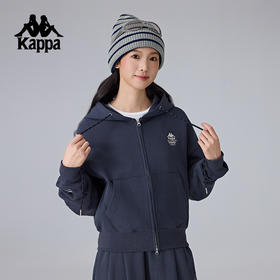 Kappa卡帕背靠背新款运动外套女款休闲连帽卫衣针织开衫短款上衣K0F22MK61