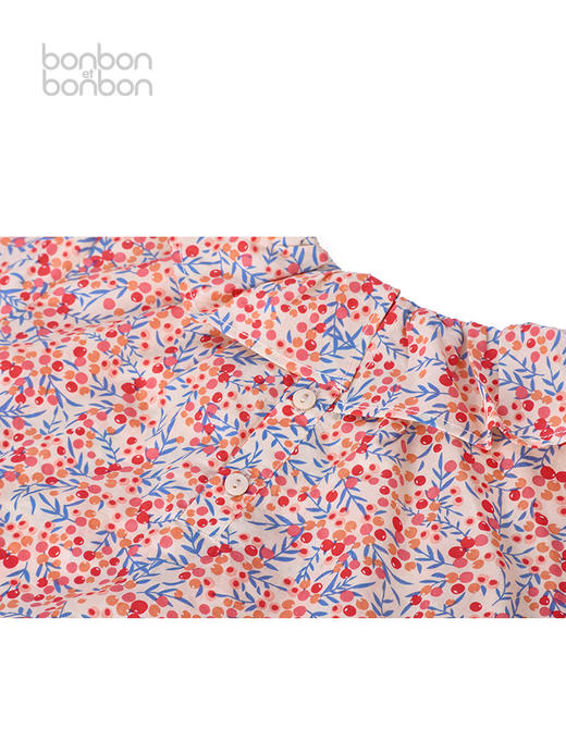 小浆果荷叶边长袖连衣裙 商品图3