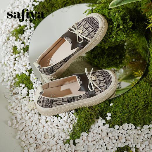 Safiya/索菲娅2025春新款猫咪复古百搭厚底懒人休闲渔夫鞋 SFD1112243 商品图8