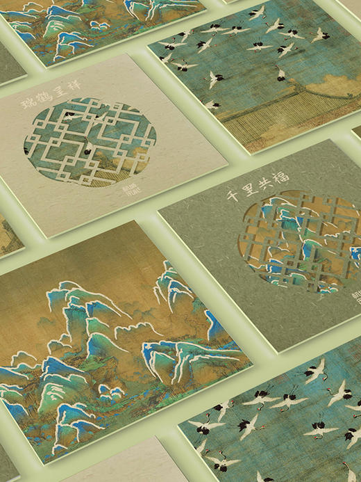 花影宋风贺卡：千里共福+瑞鹤呈祥—中国美术学院文创＆一艺之间居家好物送礼佳品 商品图6