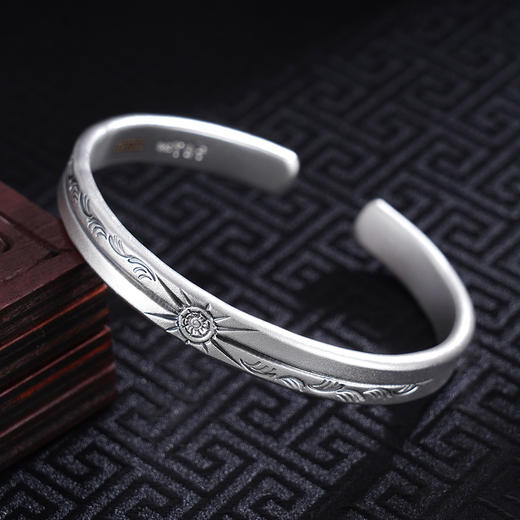 子佩集S999银【阳光倾城】手工银手镯原创设计纯银【55032262】2501 商品图1