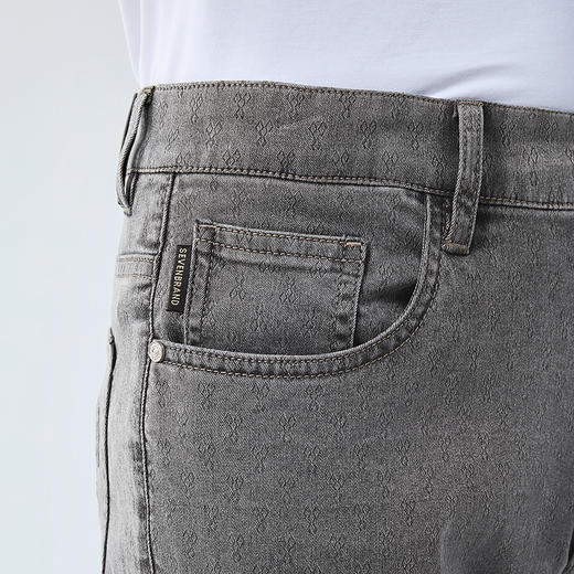 【莱卡】柒牌直筒牛仔裤男2025春季新款时尚潮流百搭男士牛仔长裤128H70850 商品图2