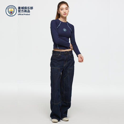 【官方正版】曼城俱乐部 | 深蓝女球迷运动长袖T恤瑜伽健身 商品图4