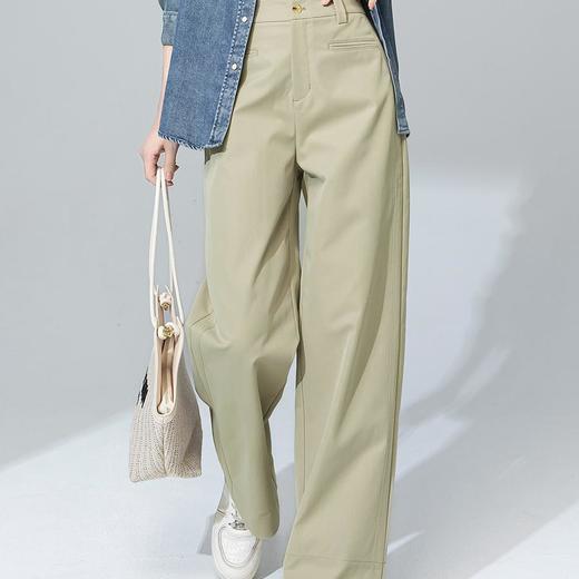【高货xg】全新升级【铂金会员165/天猫219/差价54】(12153) 洛诗琳韩系两穿条纹卷边阔腿裤春季新款宽松直筒休闲裤 商品图0