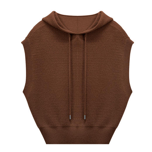 100%山羊绒无袖连帽套头背心 商品图6