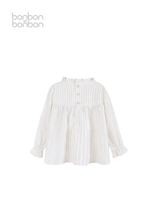 复古宫廷条纹刺绣上衣 商品图1