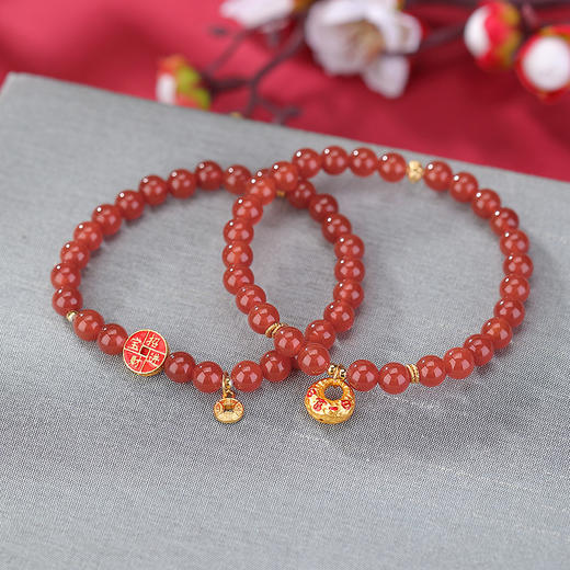 【日富一日】S925银镀金红玛瑙招财福袋万事胜意手链【CW-SL11752-11】 商品图1