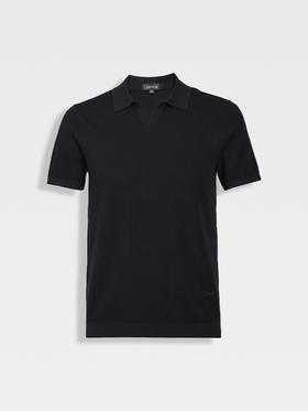 callisto藏青棉桑蚕丝混纺T恤