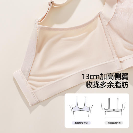 【商场同款】熳洁儿 繁花系列高级刺绣蕾丝大胸显小薄杯云感棉记忆钢圈24701305 商品图3