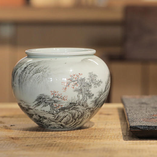 景德镇墨彩山水瓷，省工艺美术师亲工 商品图1