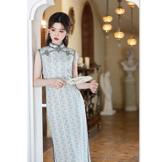 GX苏杭改良长款无袖旗袍厂家批发2025春夏新款年轻少女日常可穿旗袍 商品图2